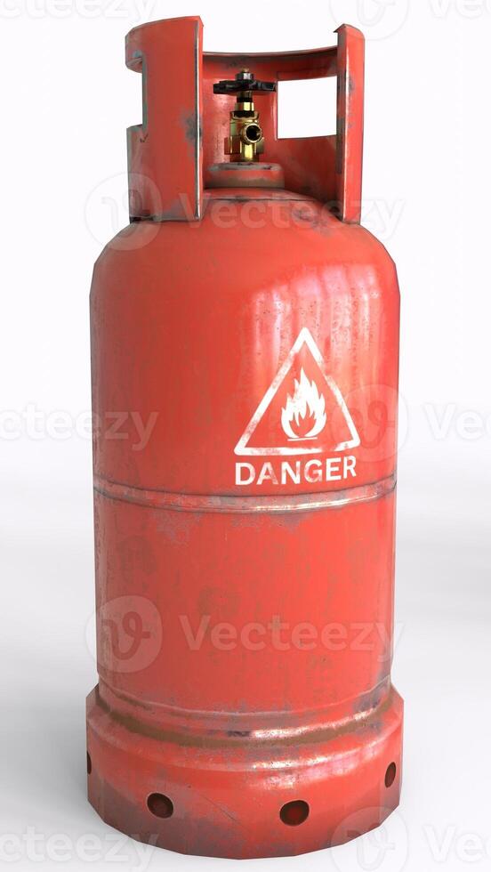 Flammable Gas Cylinder with white background photo