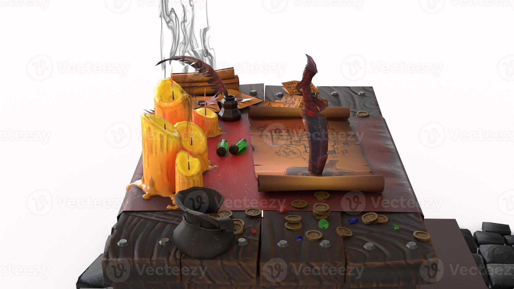 black magic table with white background photo