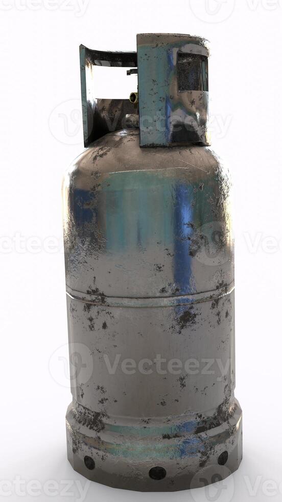 Flammable Gas Cylinder with white background photo