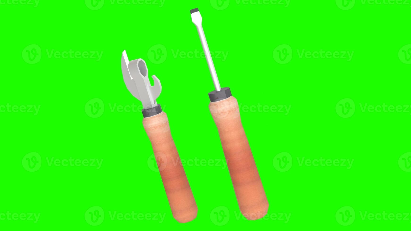 carpenter tools with green background photo