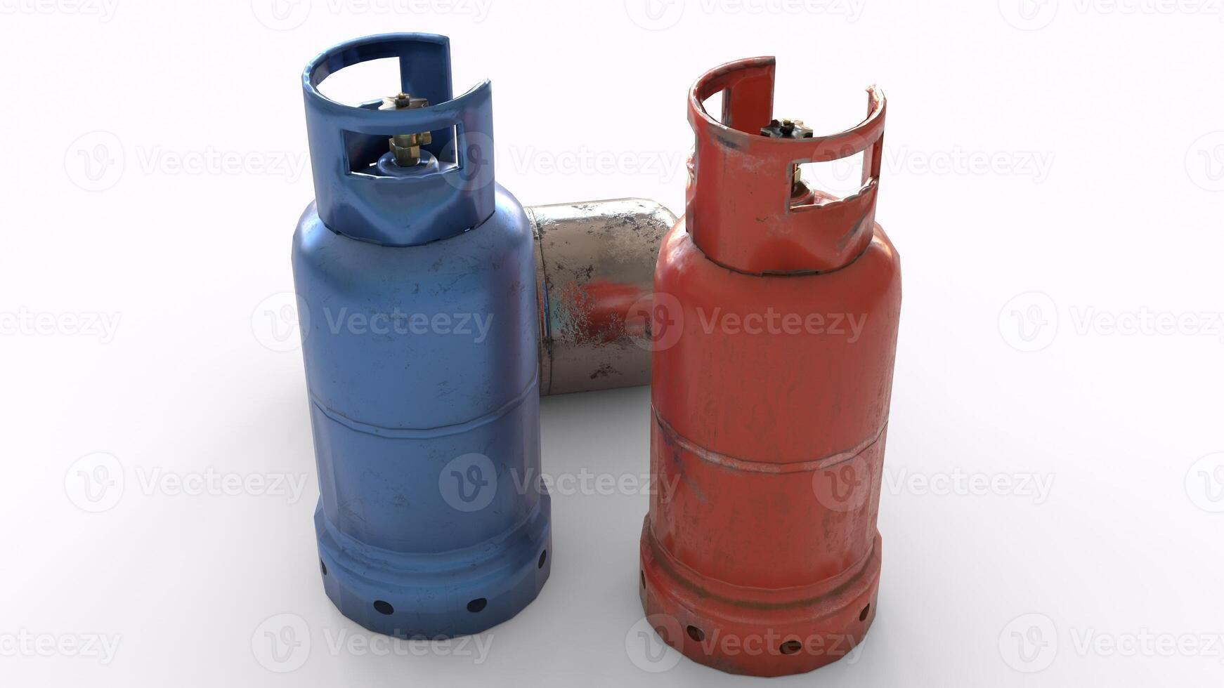 Flammable Gas Cylinder with white background photo