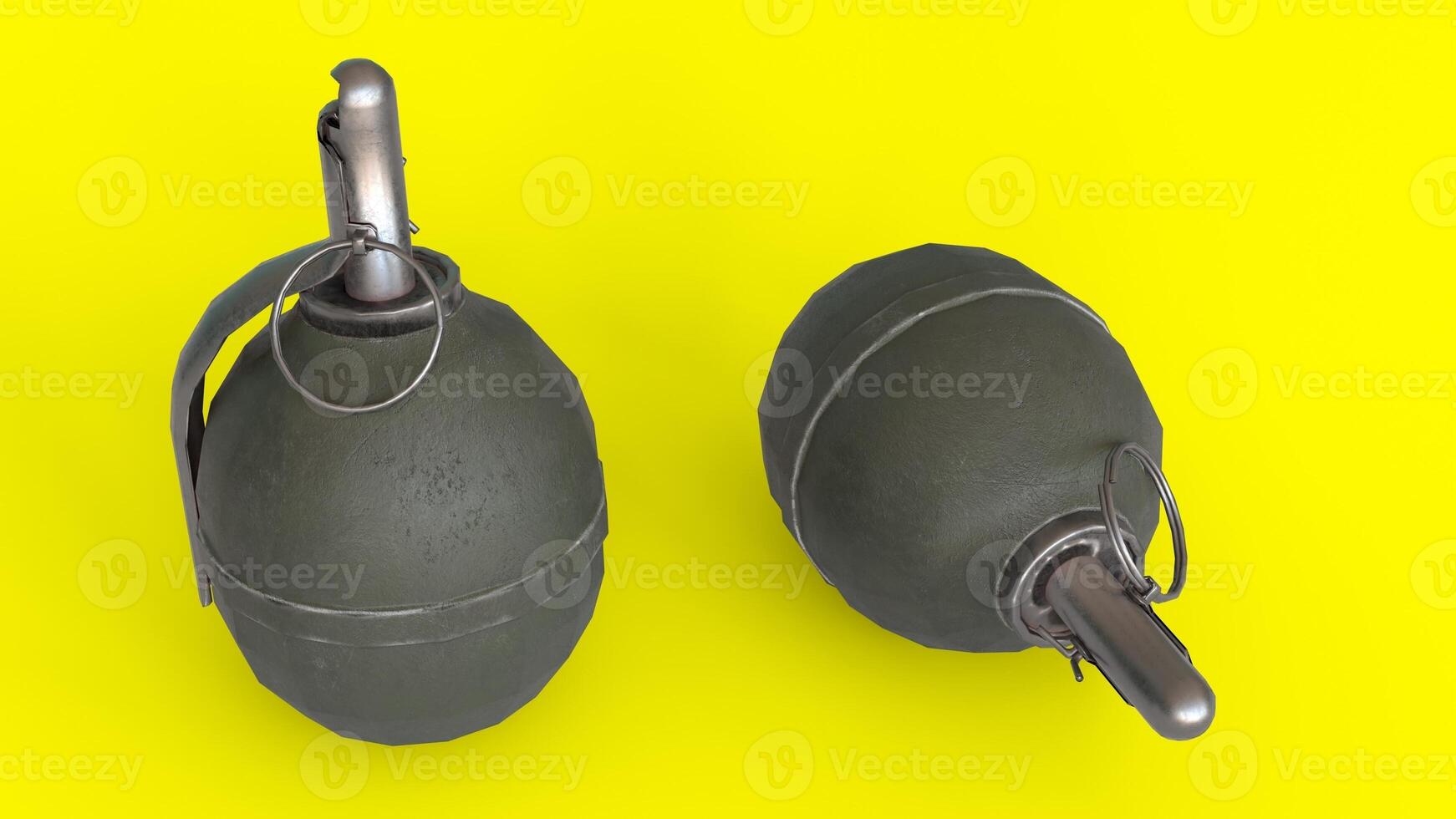 explosive grenade with yellow background photo