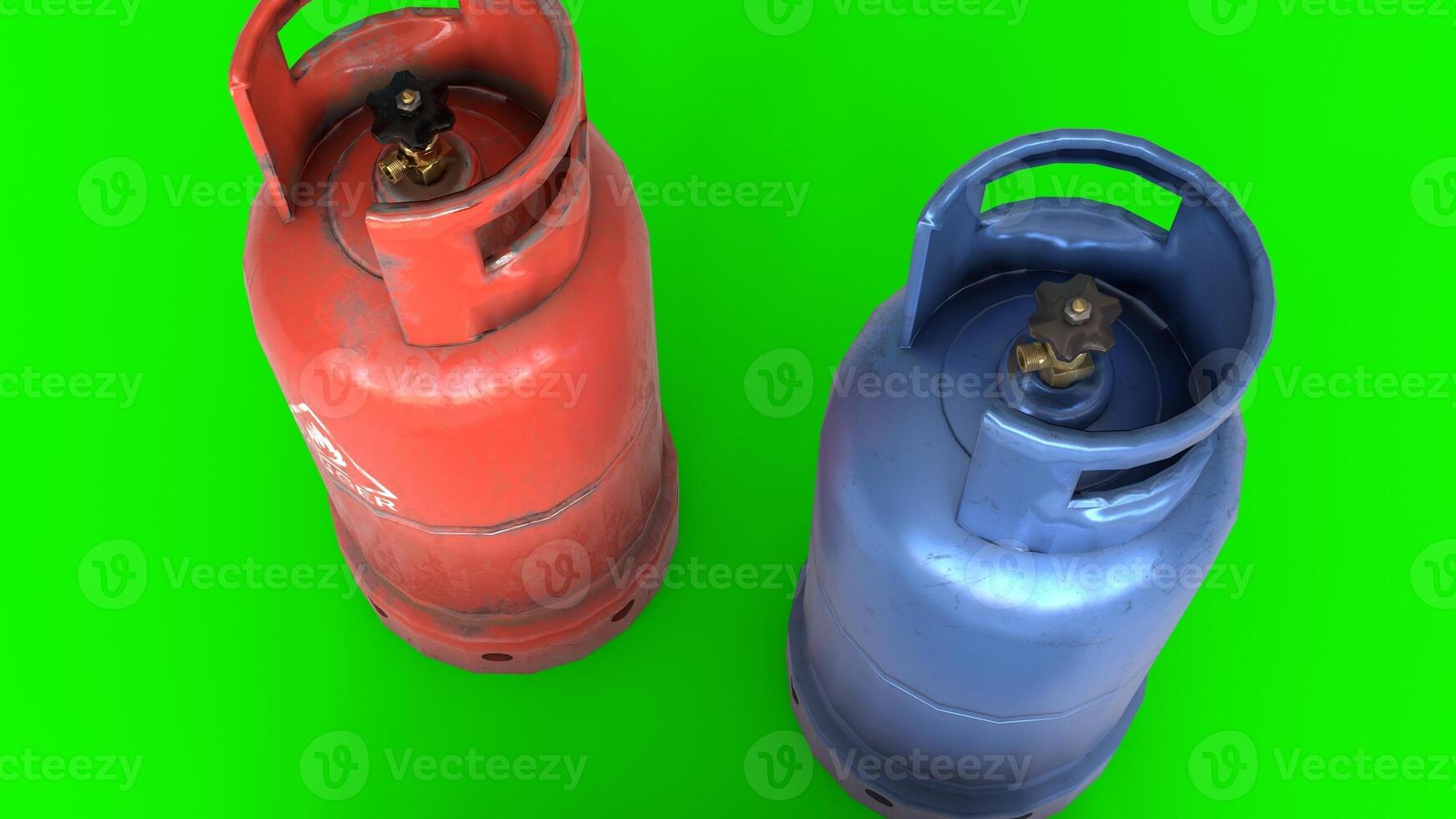 Flammable Gas Cylinder with GREEN background photo
