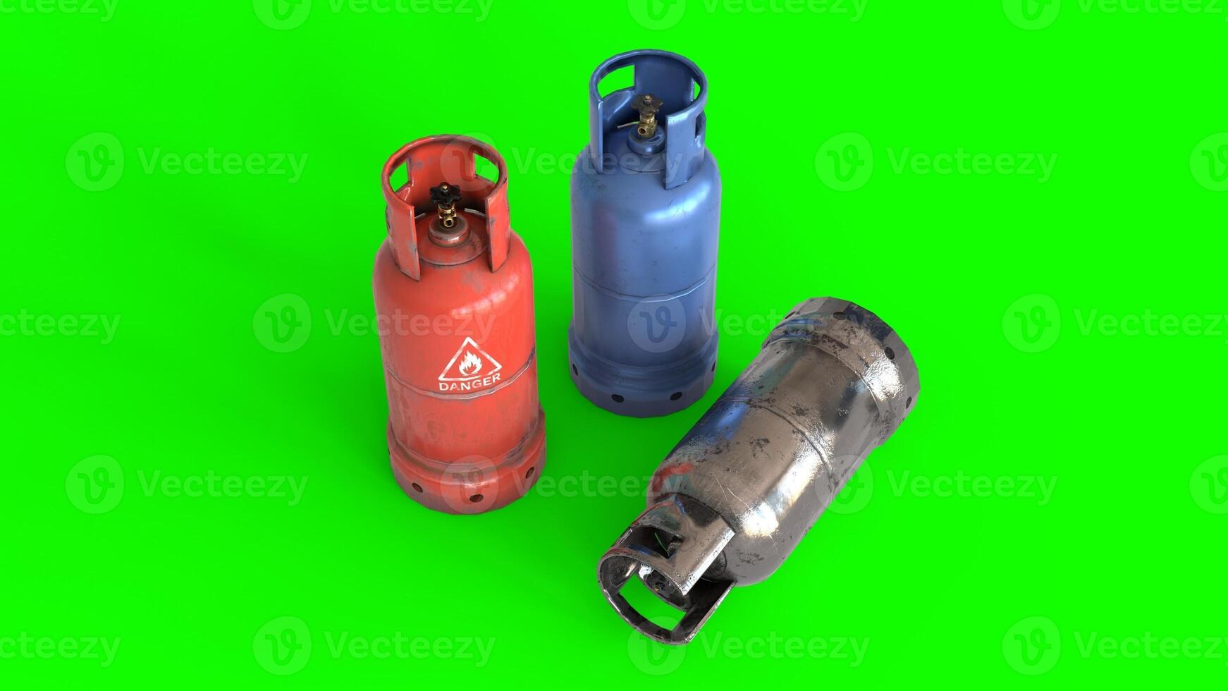 Flammable Gas Cylinder with GREEN background photo