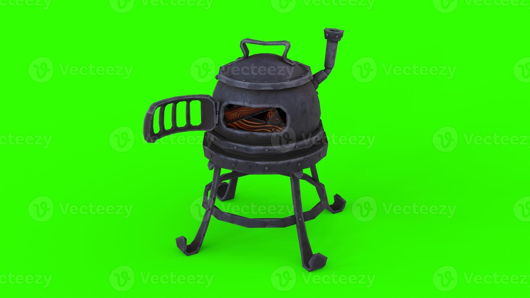 furnace with green background photo