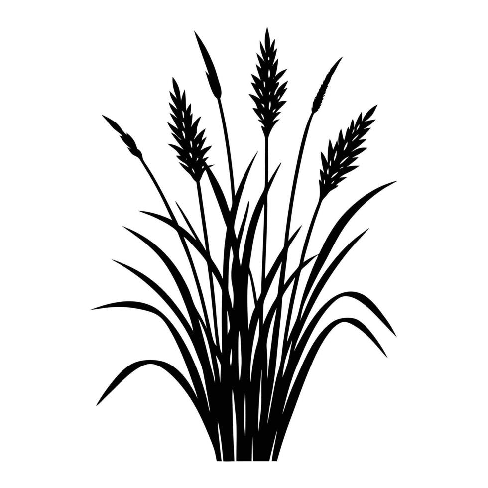 a black and white silhouette of grass vector