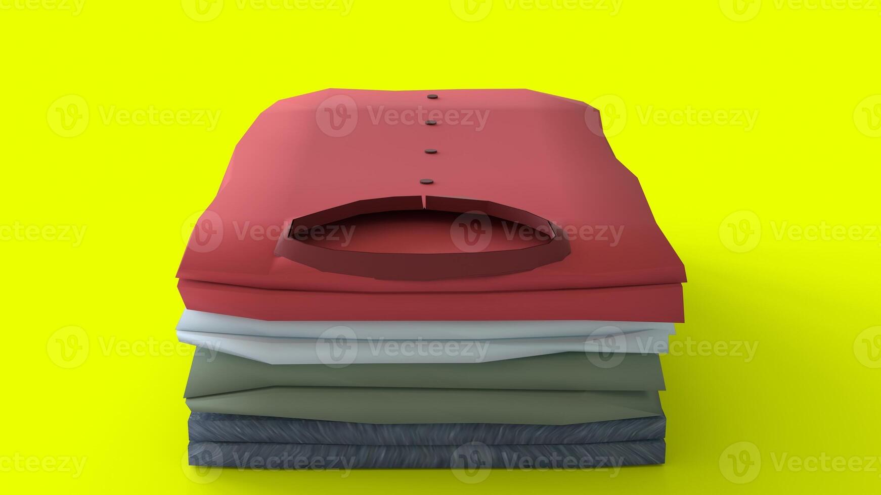 folded clothes with yellow background photo