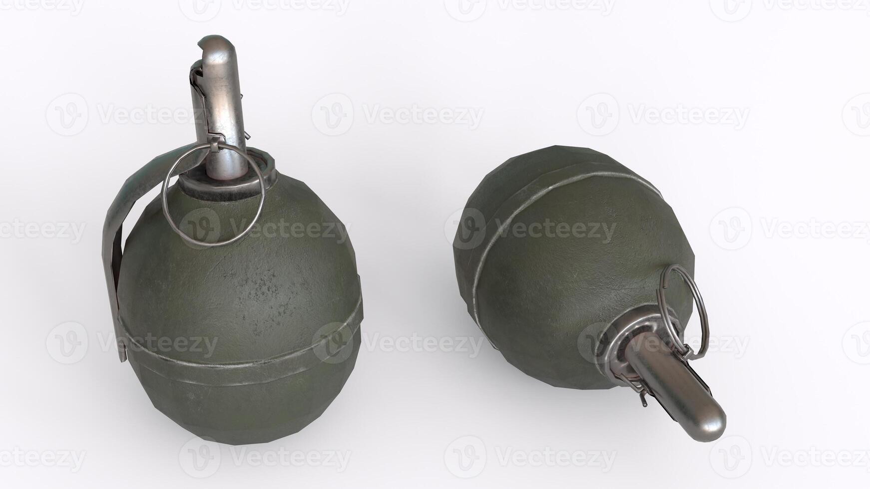 explosive grenade with white background photo