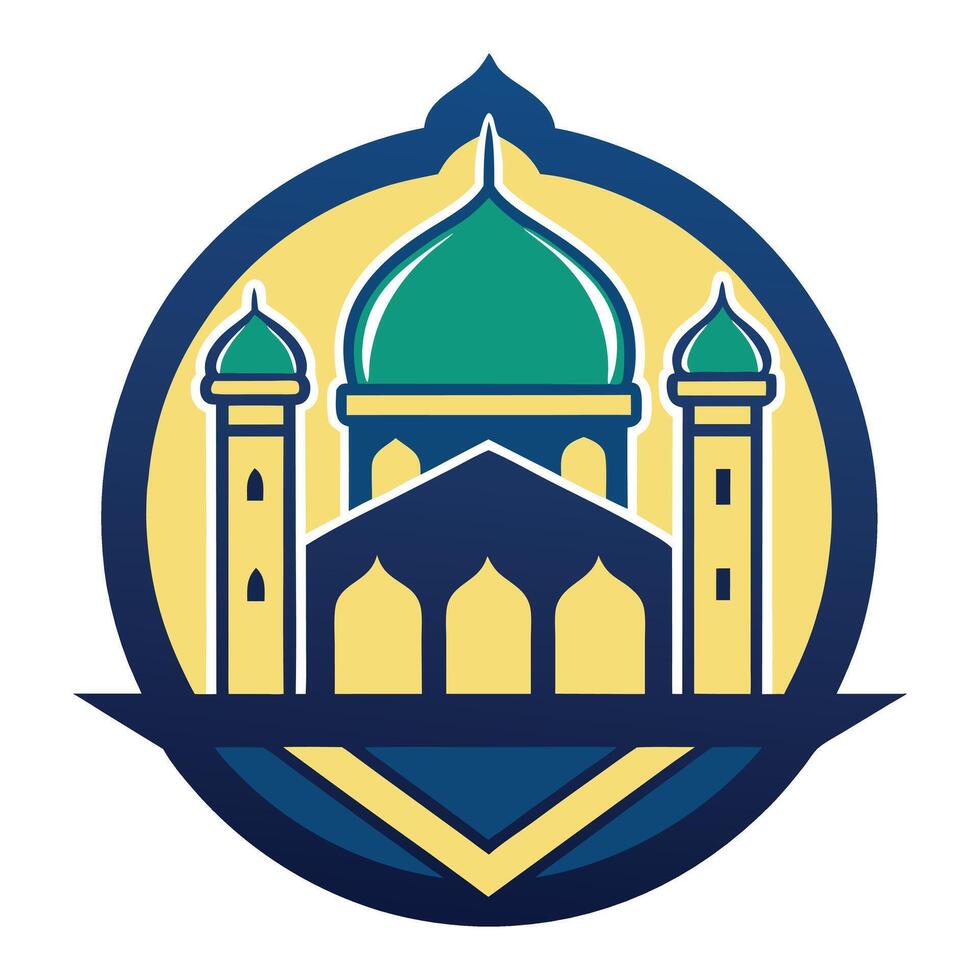 the logo for a mosque in a round shape vector