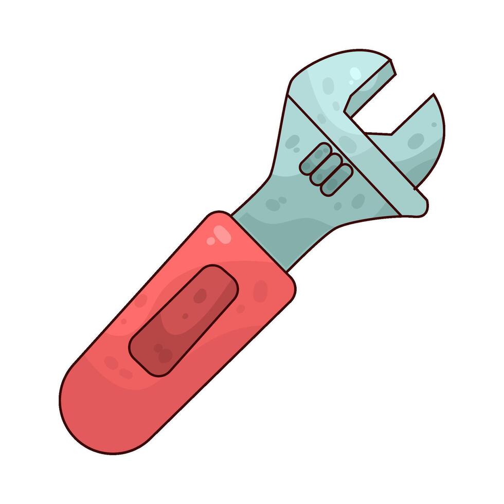 Illustration of Adjustable Wrench vector