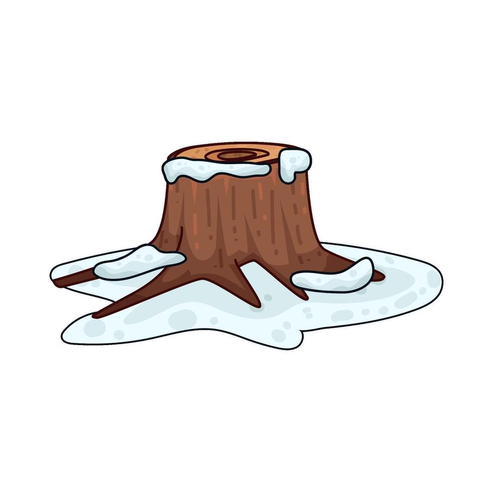 wood covered in snow vector