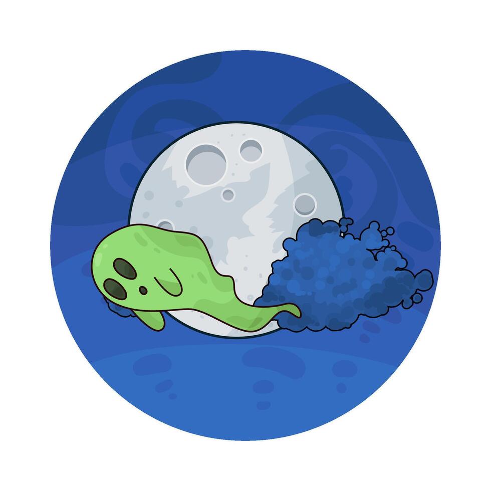 illustration of ghost in the night vector