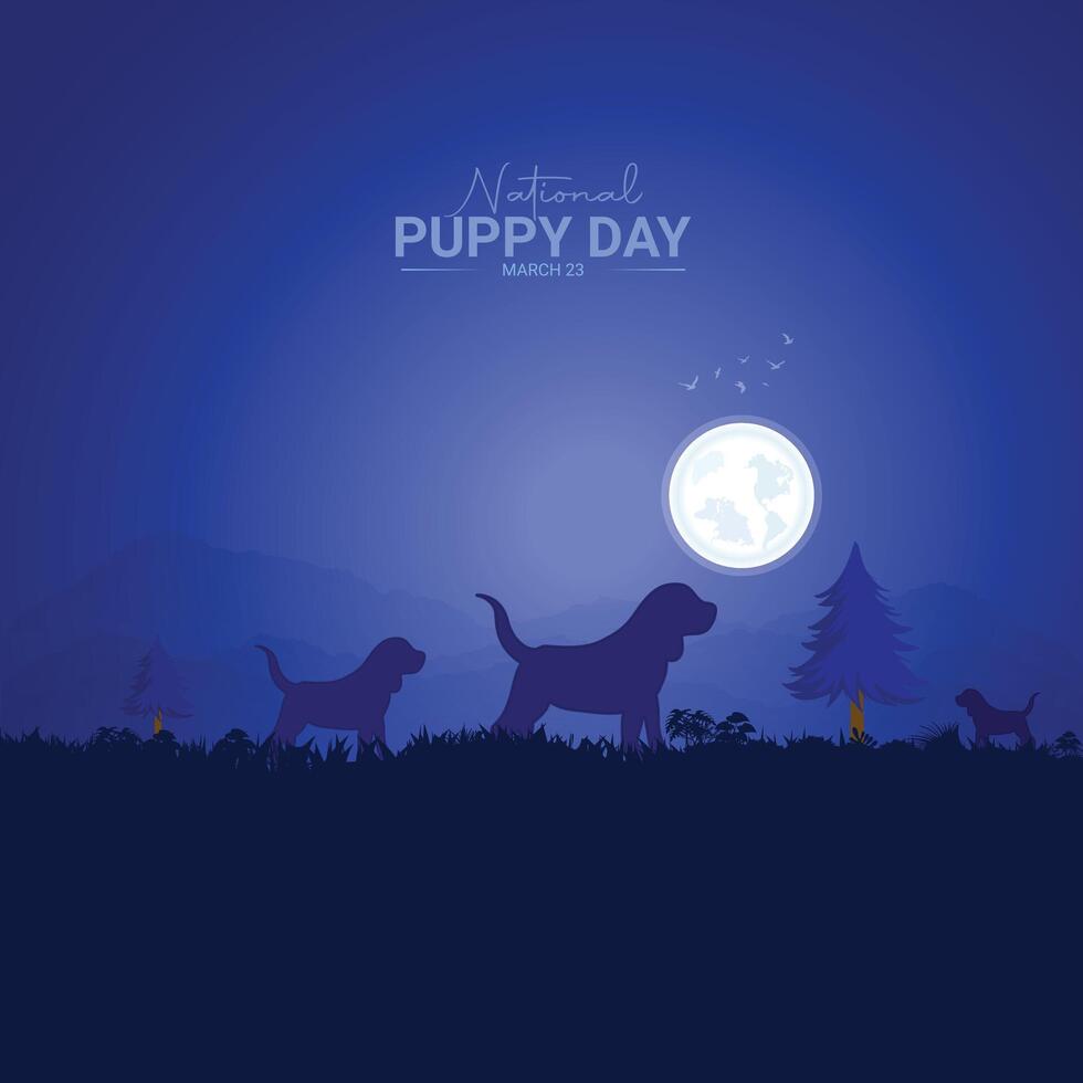 Illustrations concept National puppy day. illustrate. vector