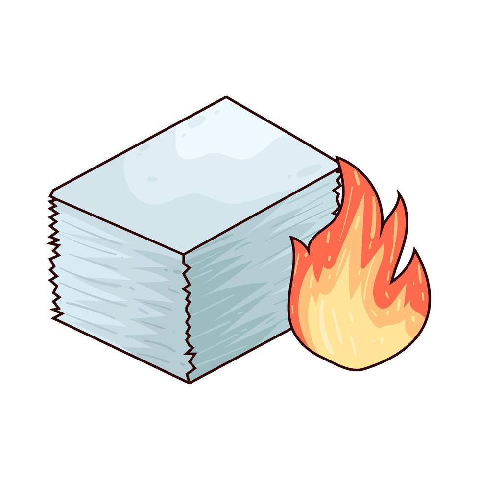Illustration of burning document vector