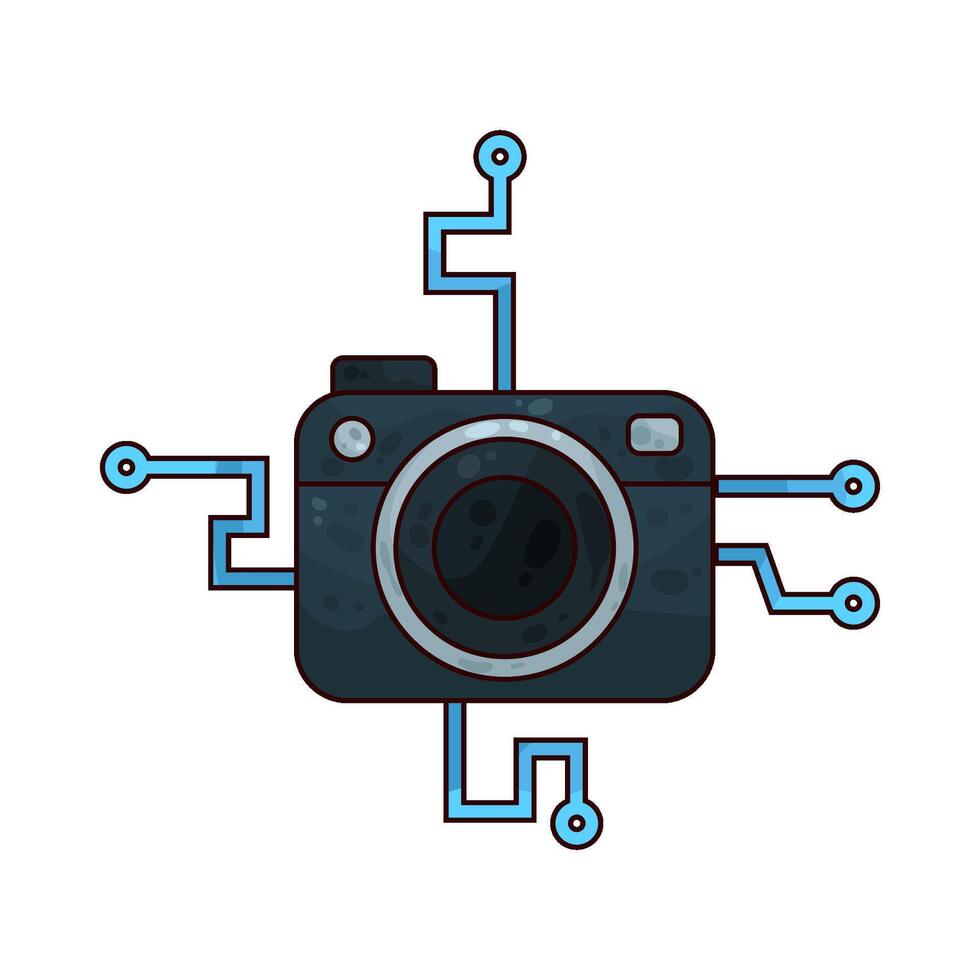 Illustration of AI camera vector