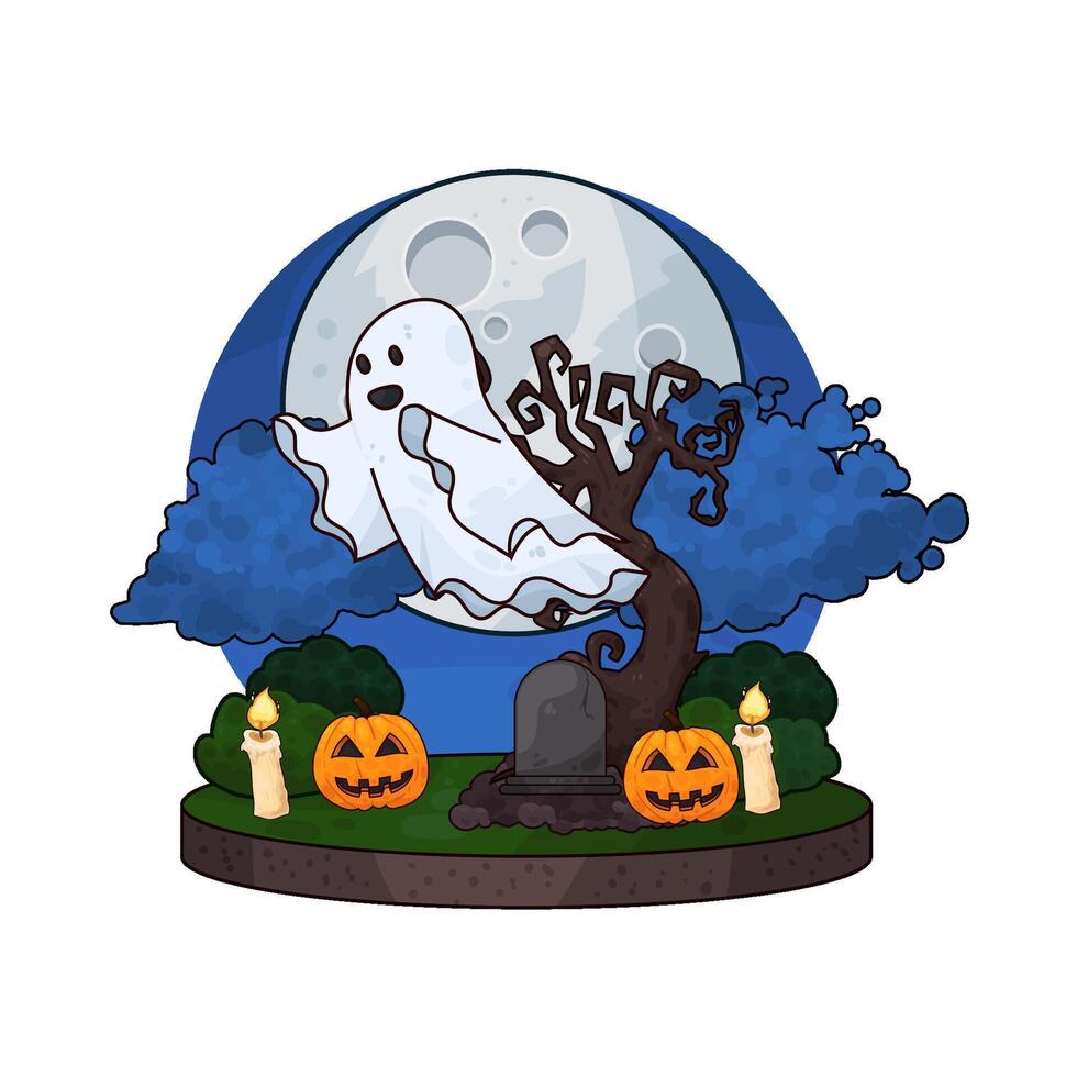 ghosts flying in the graveyard vector