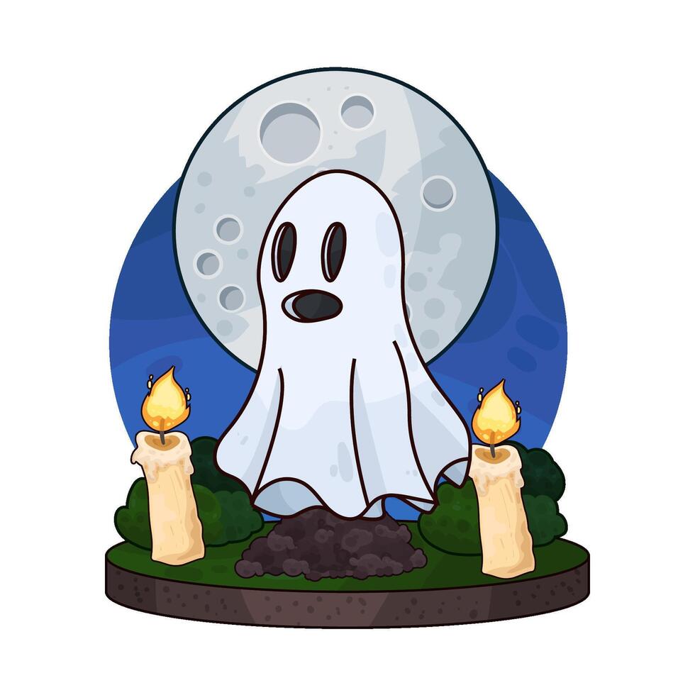 candle with ghost vector