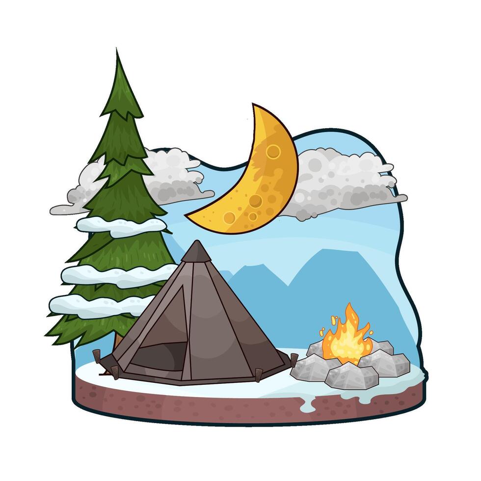 illustration of camping vector