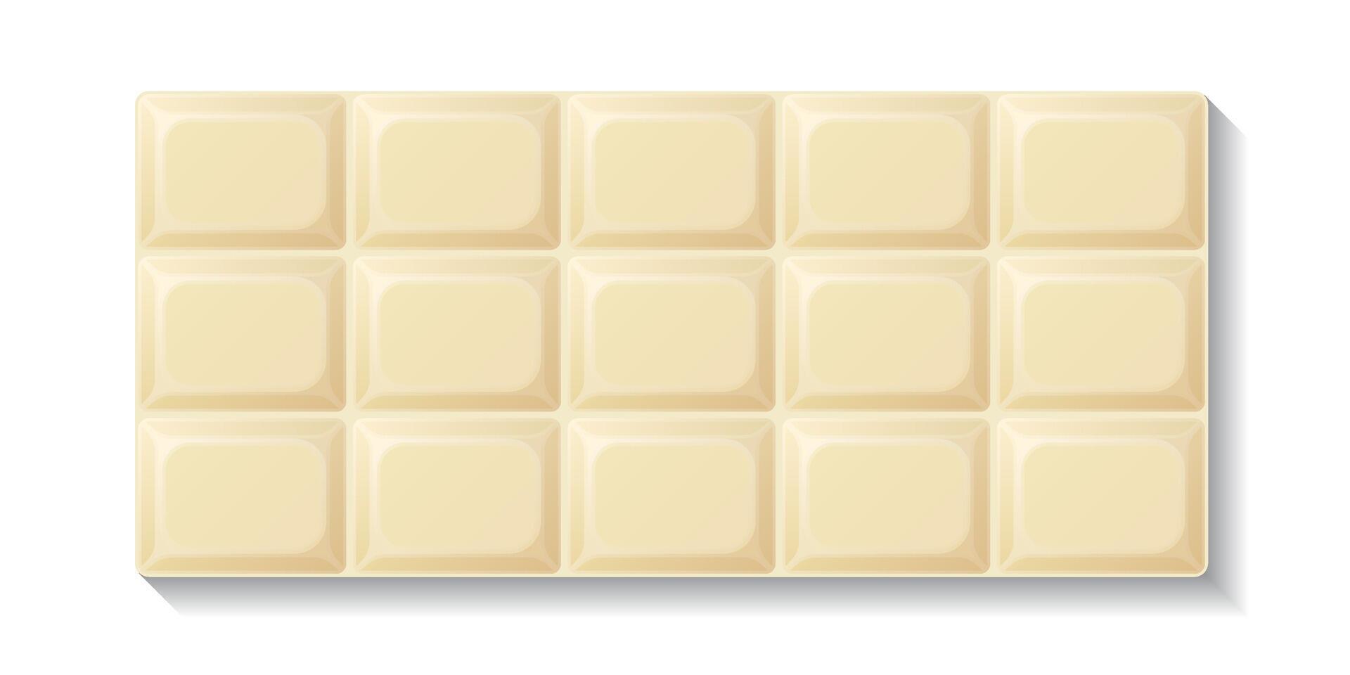White chocolate bar rectangle shape isolated graphic illustration. vector