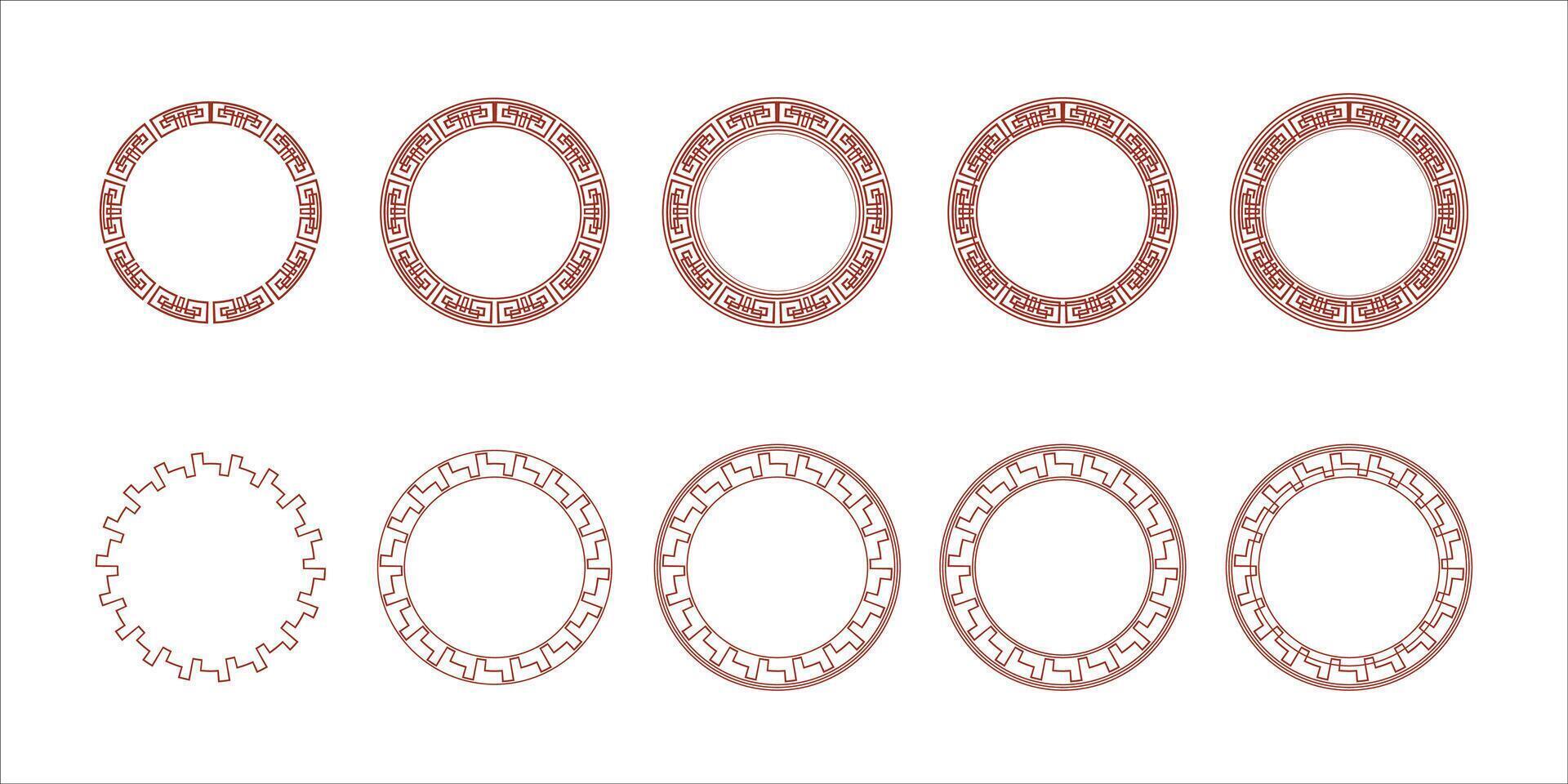 Chinese New Year Circle Frame vector