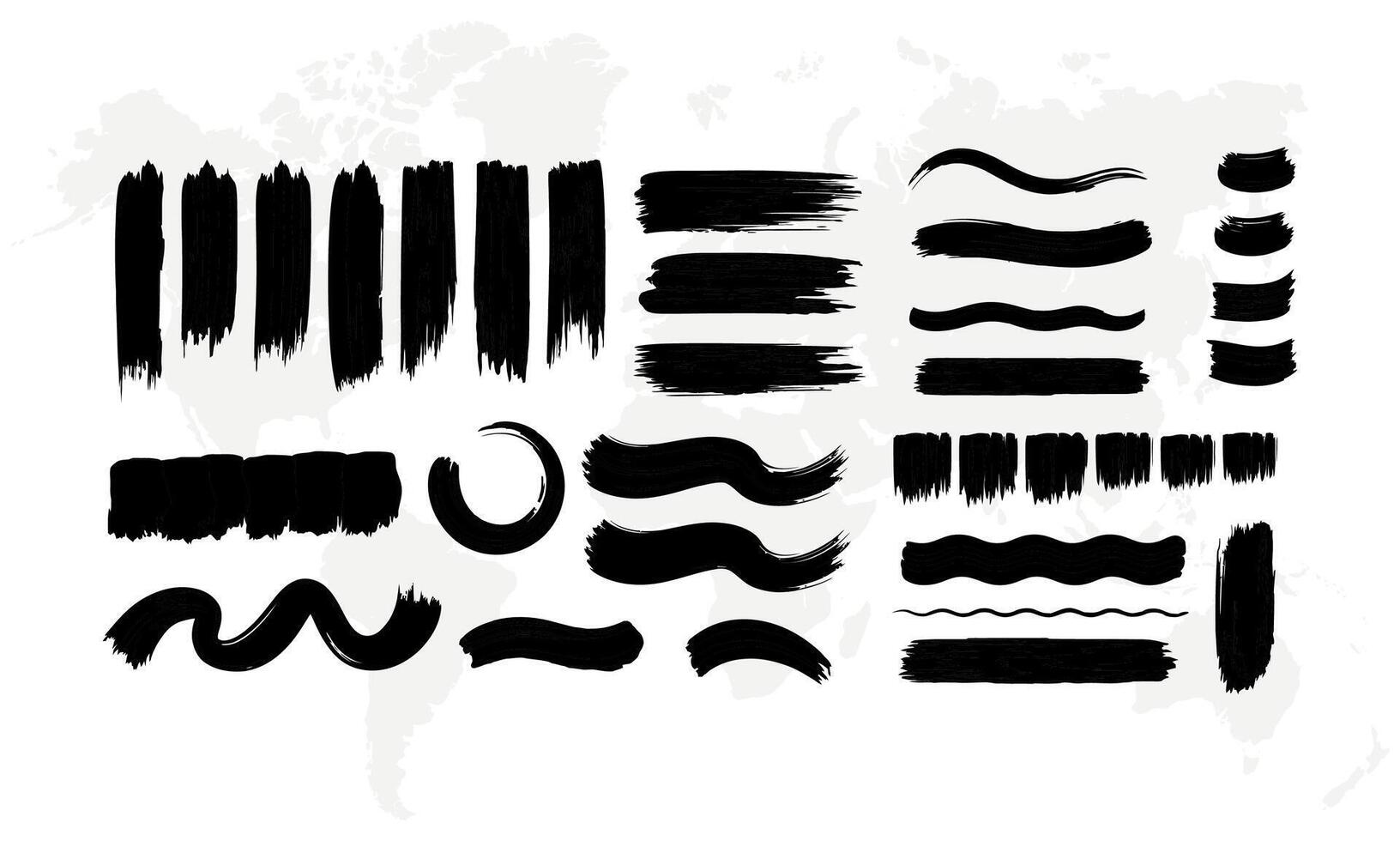 A set of paint brush strokes. vector