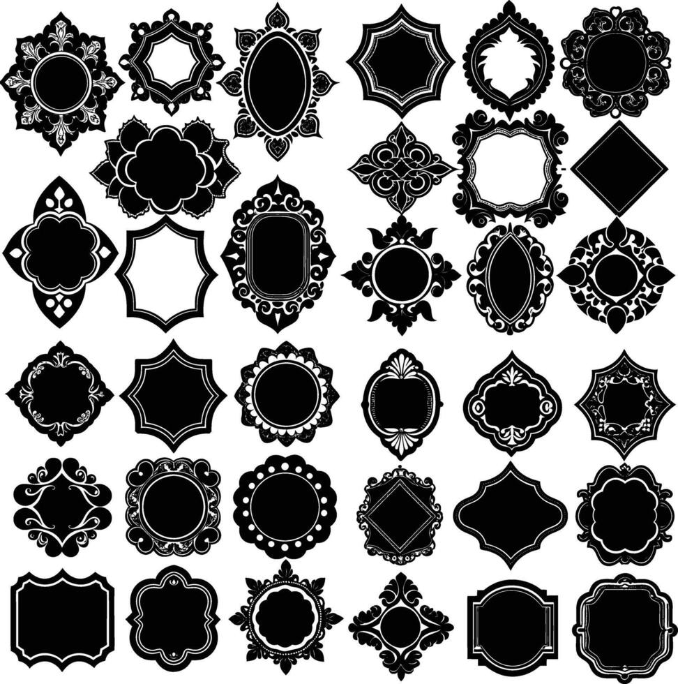 Black Shape icon sets vector