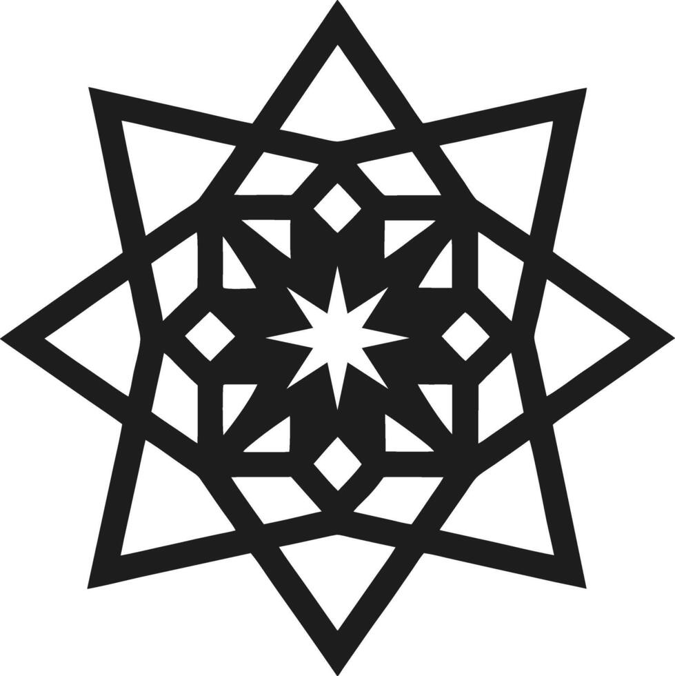 Intricate Geometric Star Pattern Silhouette Illustration vector