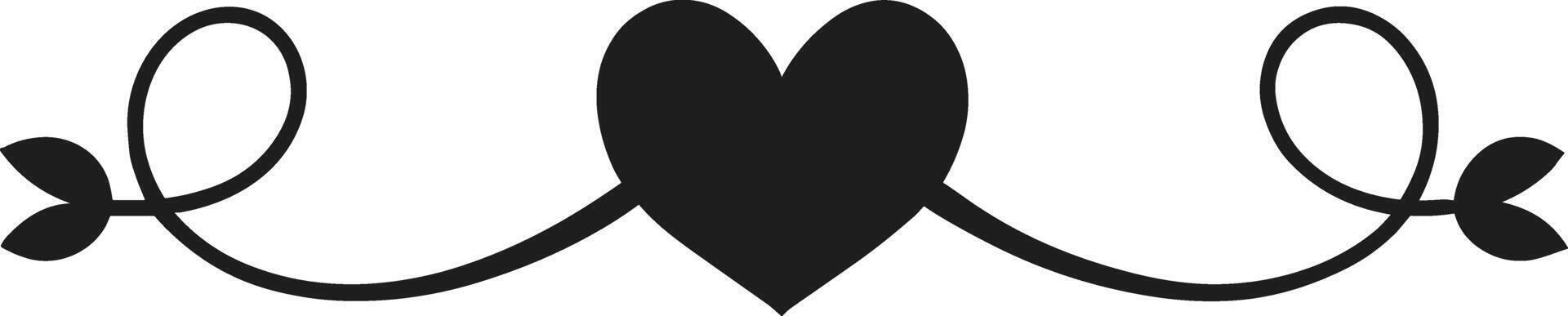 Heart with Flourishes Silhouette - Illustration vector