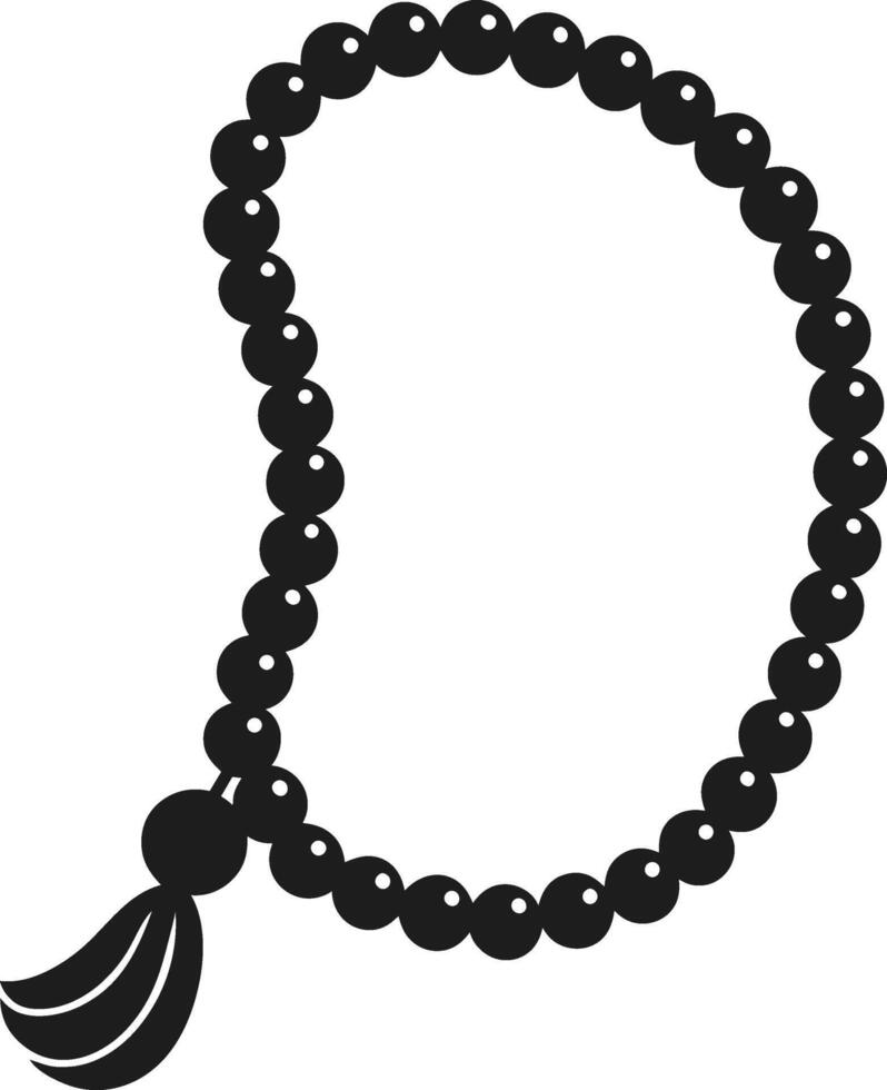 Silhouette of Tasbih Beads - Islamic Prayer Beads Illustration vector