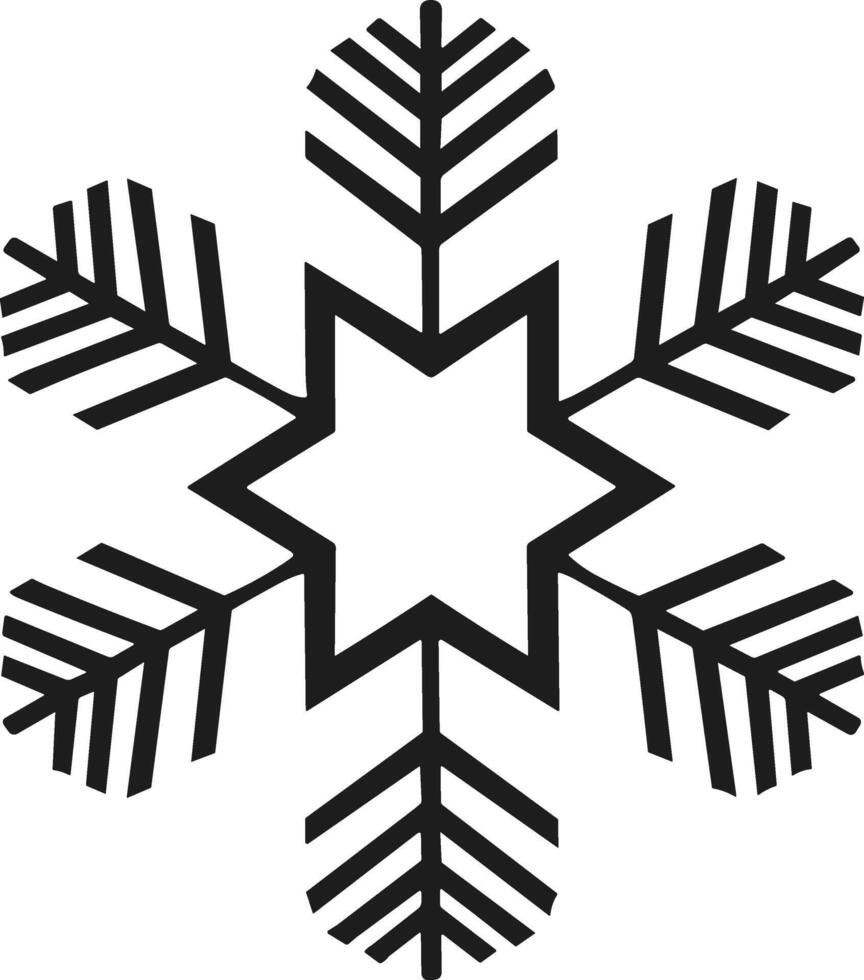 Star-Centered Snowflake Silhouette for Winter and Holiday Design Elements vector
