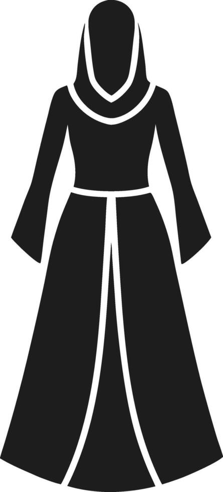 Elegant Silhouette of Woman in Traditional Arab Dress - Illustration vector