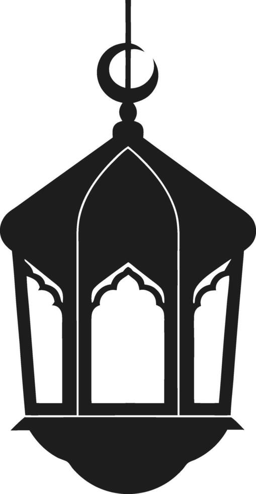 Elegant Islamic Lantern Silhouette Illustration vector