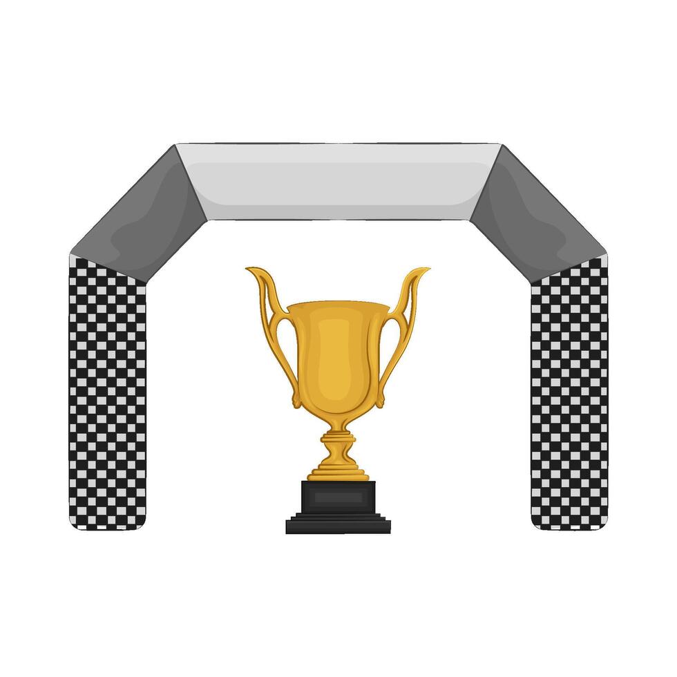finish gate with trophy vector