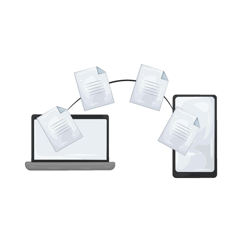 Illustration of Secure File Transfer vector