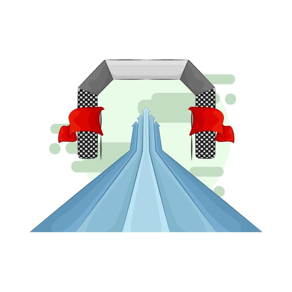 straight road and finish gate vector