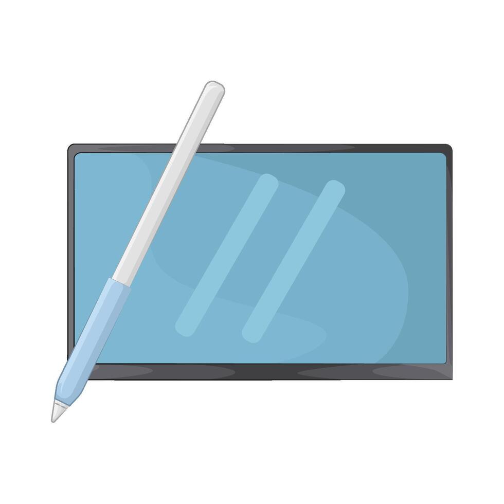 stylus pen and pen tablet vector