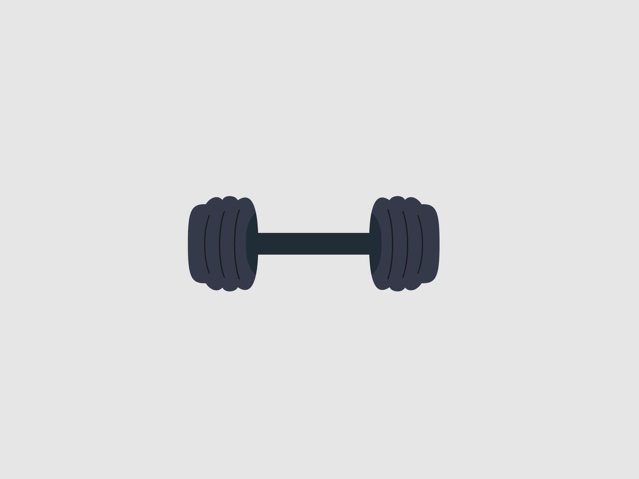 The dumbbell consists of two circular weight plates connected by a short bar vector