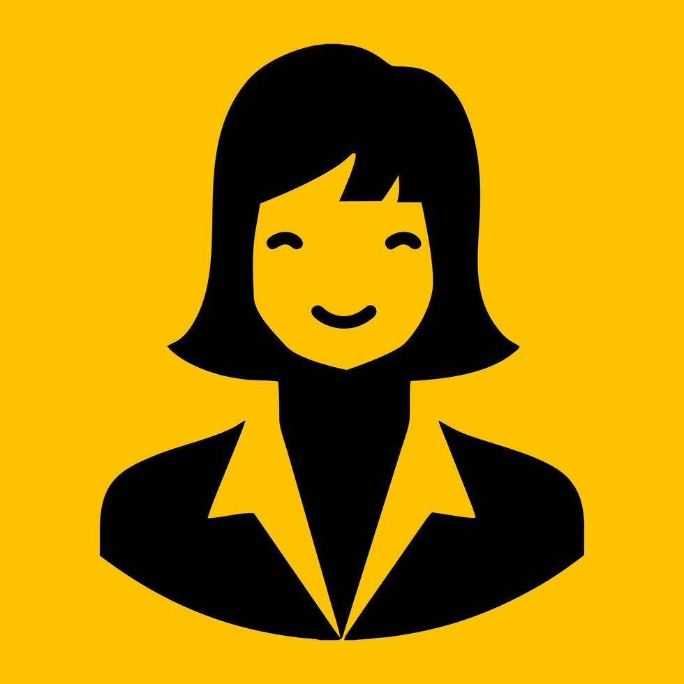 editable user icon logo with yellow background vector