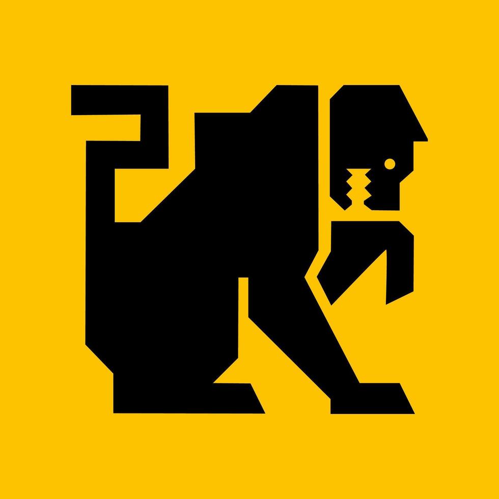editable puma icon logo with yellow background vector