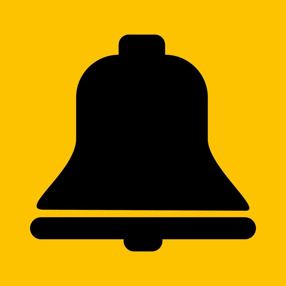 editable notification icon logo with yellow background vector