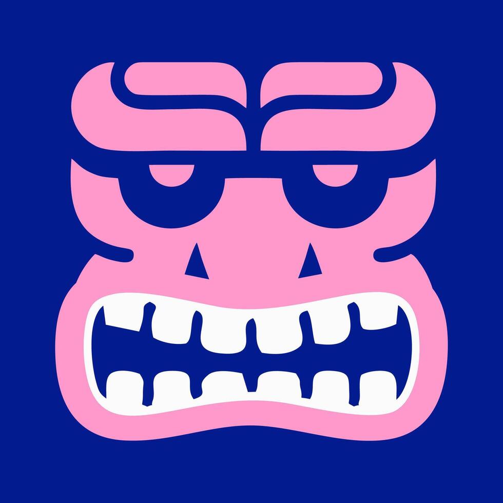 Editable icon face logo with blue background vector