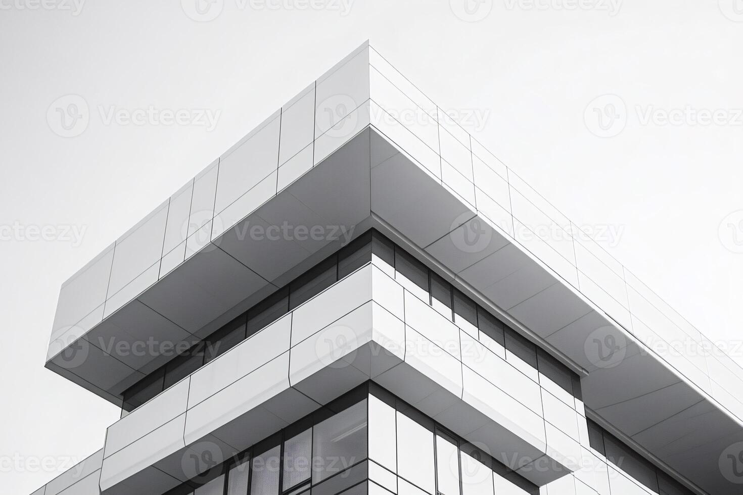 Modern architecture building showing geometric shapes and abstract design photo