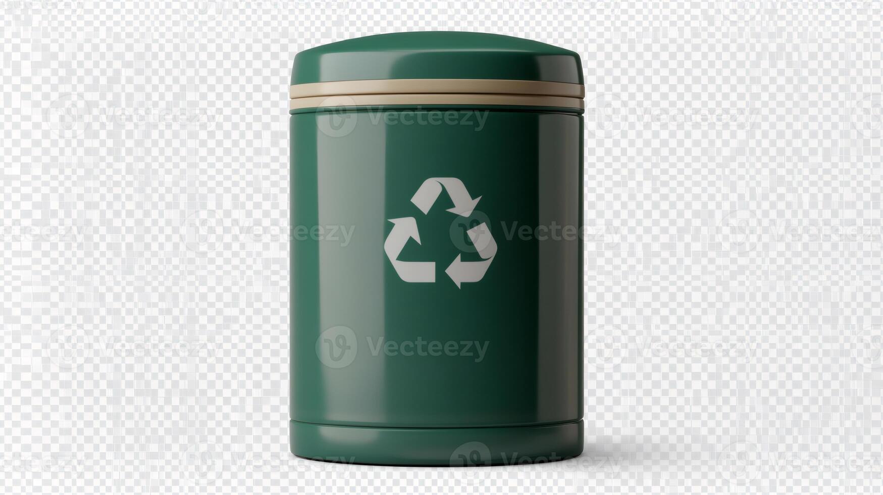 Green recycling bin promoting environmental sustainability and waste reduction photo