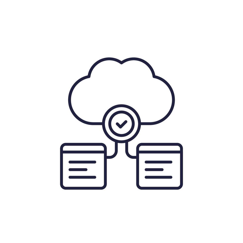 cloud computing line icon for apps and web vector
