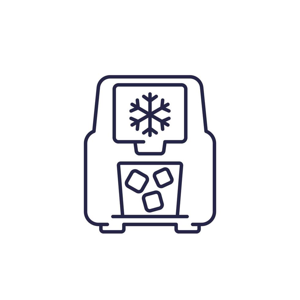 ice maker line icon, ice machine vector