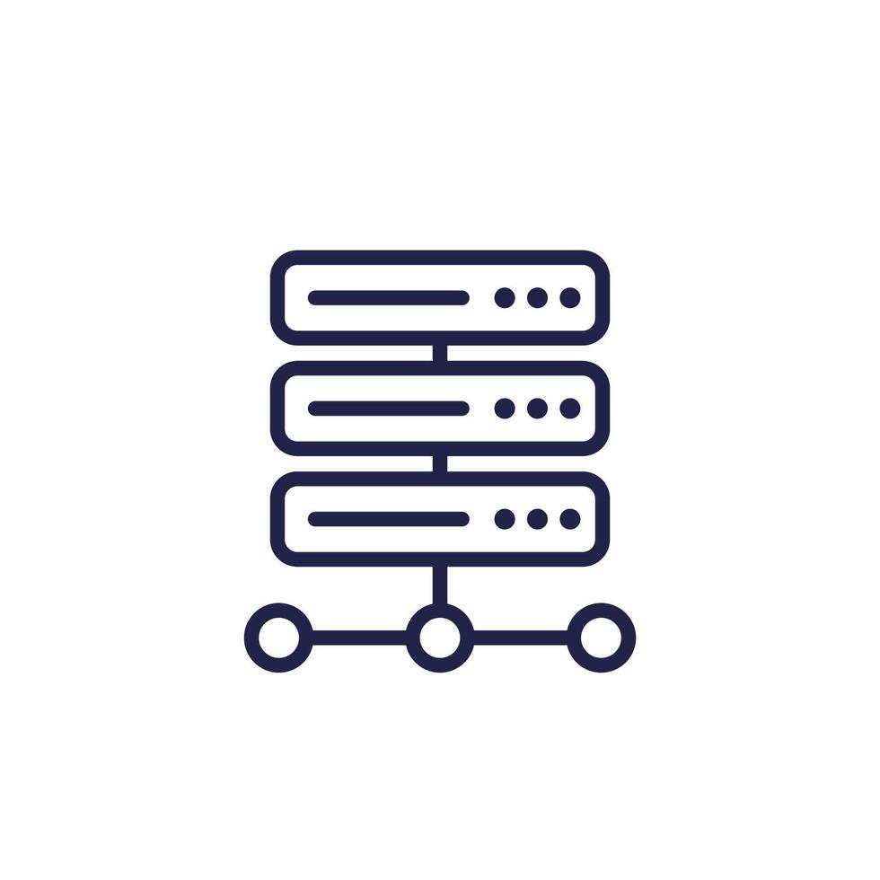 server, hosting line icon, vector