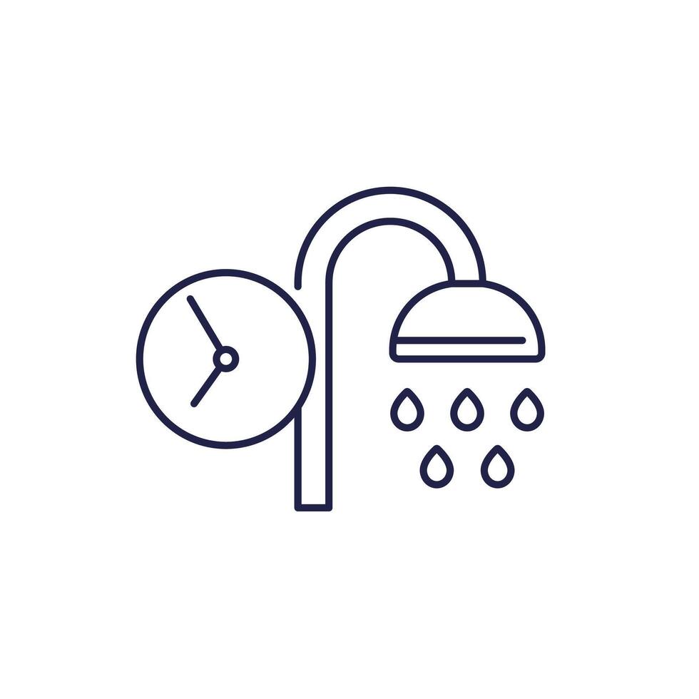 shower time line icon on white vector