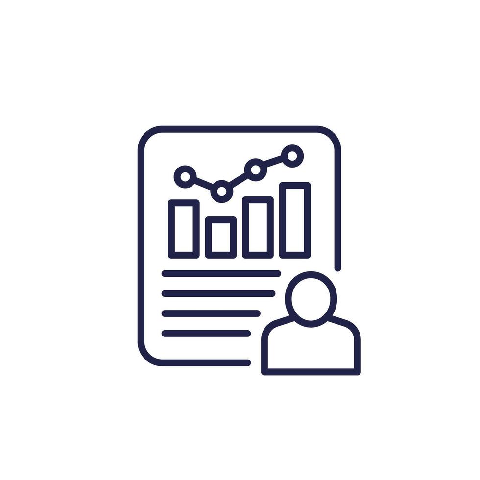 user metrics or data line icon vector