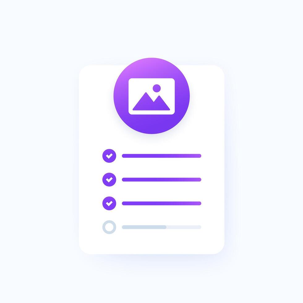 Upload images, photos to a gallery form, design vector