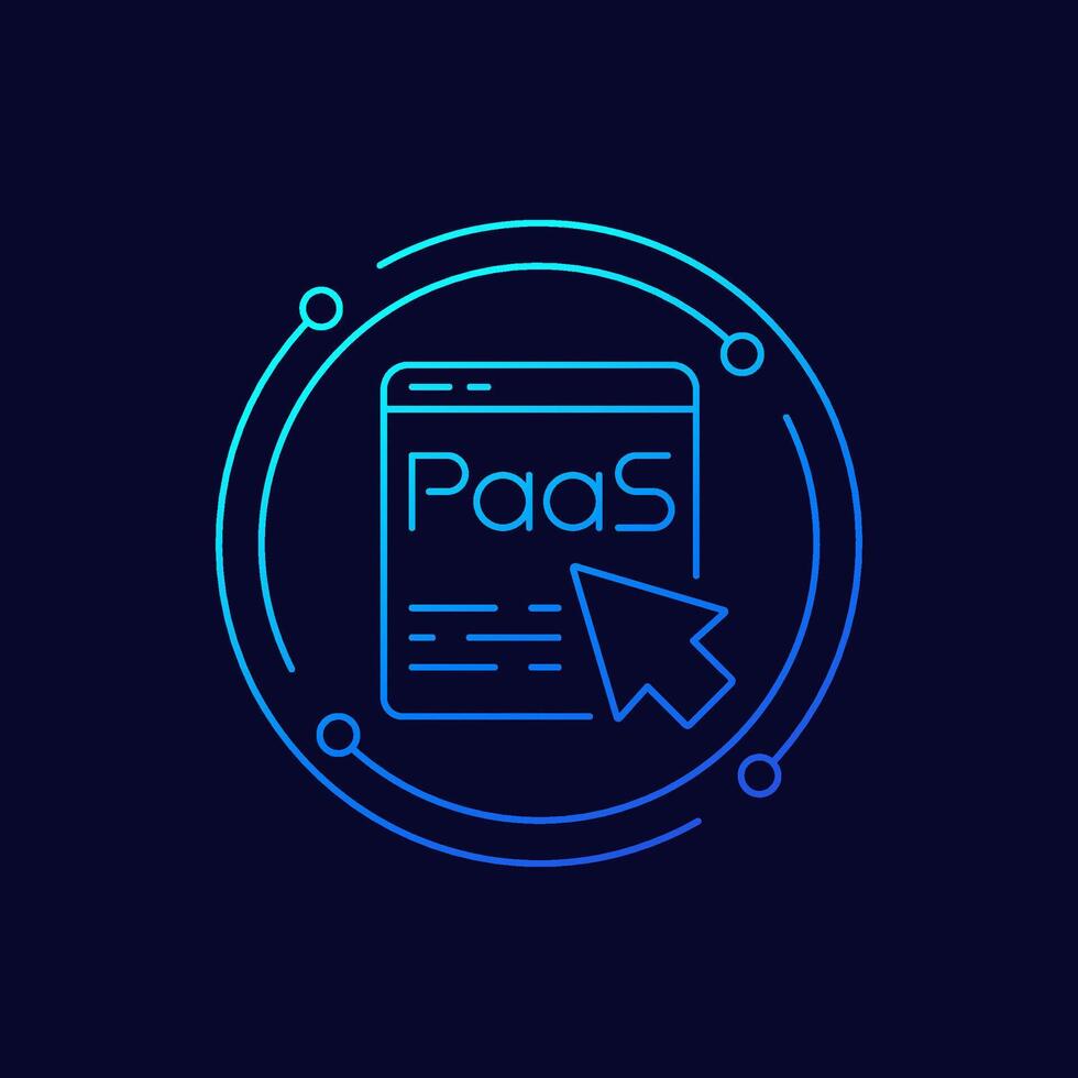 Paas icon in linear design, Platform as a Service vector